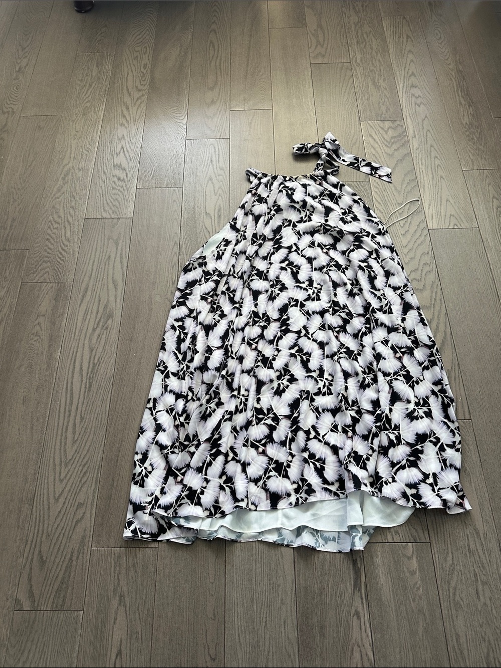Reiss Black & White Floral Halter Kids Dress